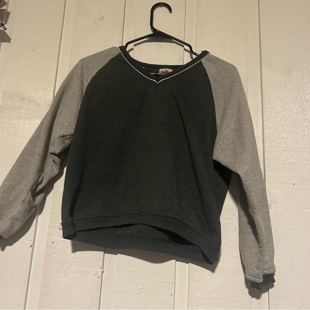Men's V-Neck Sweater - Black and Gray